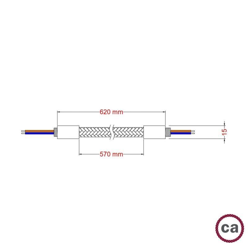 Kit tubo flessibile Creative-cables rivestito in tessuto RM75 colore titanio satinato - KFLEX60TISRM75 04