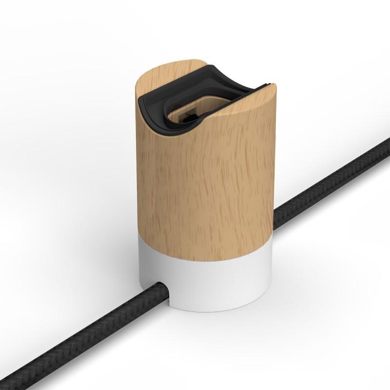 Kit portalampada Creative-cables esse14 attacco s14d colore legno neutro - KPLS14D2FLPLW 01
