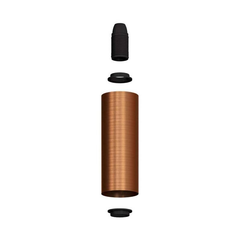 Kit tubo Creative-cables per faretto con portalampada doppia ghiera attacco E14 in metallo rame satinato - KSPOTME14RAS  02