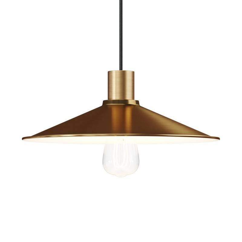 Paralume Swing Creative-cables in metallo colore bianco e bronzo satinato attacco E27 - PAM13OTS 02