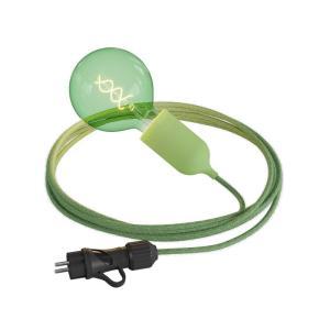 Sospensione snake eiva creative-cables per esterno cavo tessile 5 m con portalampada  attacco e27 verde - psepavesx08