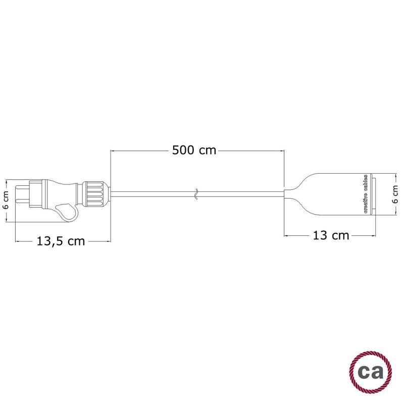 Sospensione Snake Eiva Creative-cables per esterno cavo tessile 5 m con portalampada  attacco E27 verde - PSEPAVESX08 04