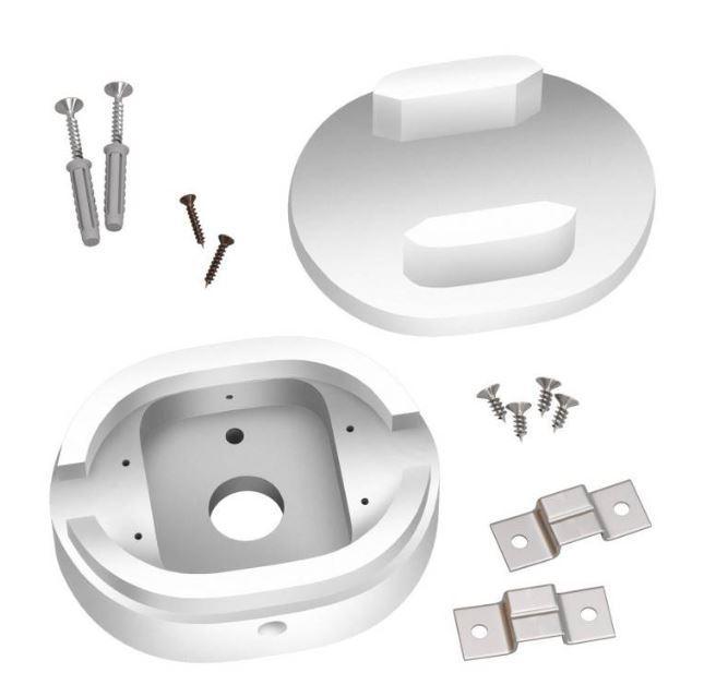 Rosone ovale Creative-Cables Filu00e8 con 2 fori laterali colore bianco - RLCAT12 03