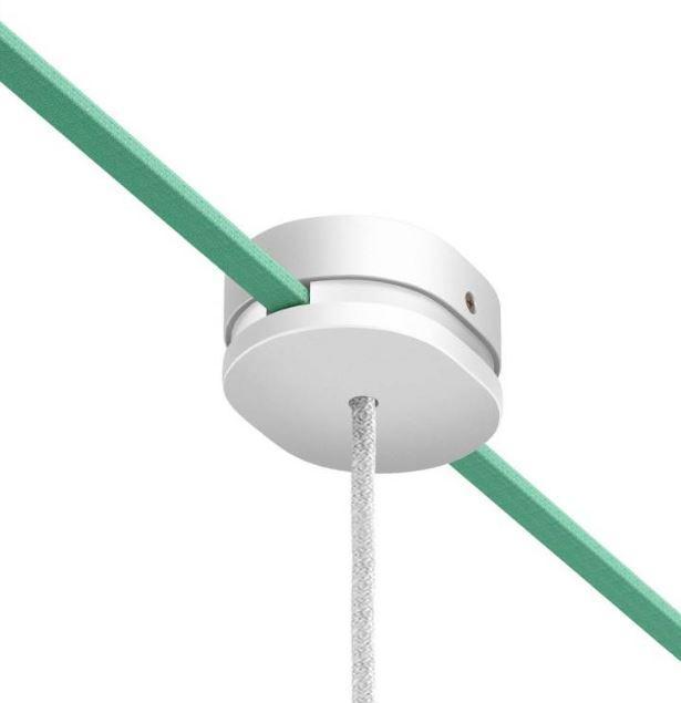 Rosone ovale Cretive-Cables Filu00e8 con foro centrale e due fori laterali bianco - RLCAT32 02