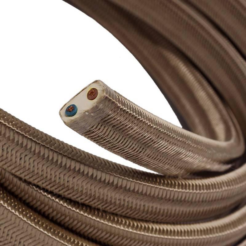 Cavo al metro Creative-cables in tessuto - per catenaria effetto seta colore marrone XZ15CM27 02