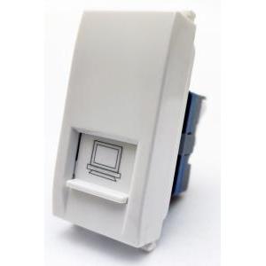 Connettore rete gem compatibile con vimar plana 14339.6 rj45 cat6 bianco - 627b gem-f627bi