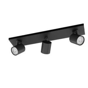 Faretto 3 luci  runner in metallo attacco gu10 ip20 nero - 43533900