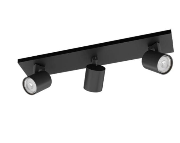 Faretto 3 luci Philips Runner in metallo attacco GU10 IP20 nero - 43533900 01