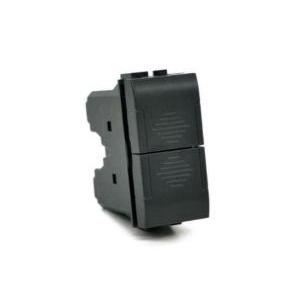 Doppio pulsante art compatibile bticino livinglight l4036 10a 250v nero - 827n - art-f827ne