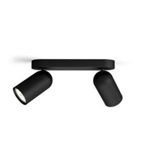 Faretto 2 luci  consumer pongee 2xgu10 ip20 nero - 5058230pn