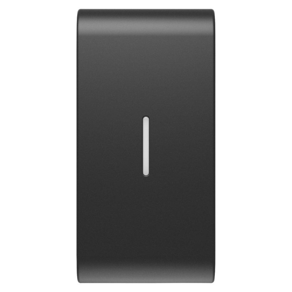 Tasto intercambiabile Gewiss per comandi assiali - con diffusore 1 modulo nero satinato Chorusmart  01