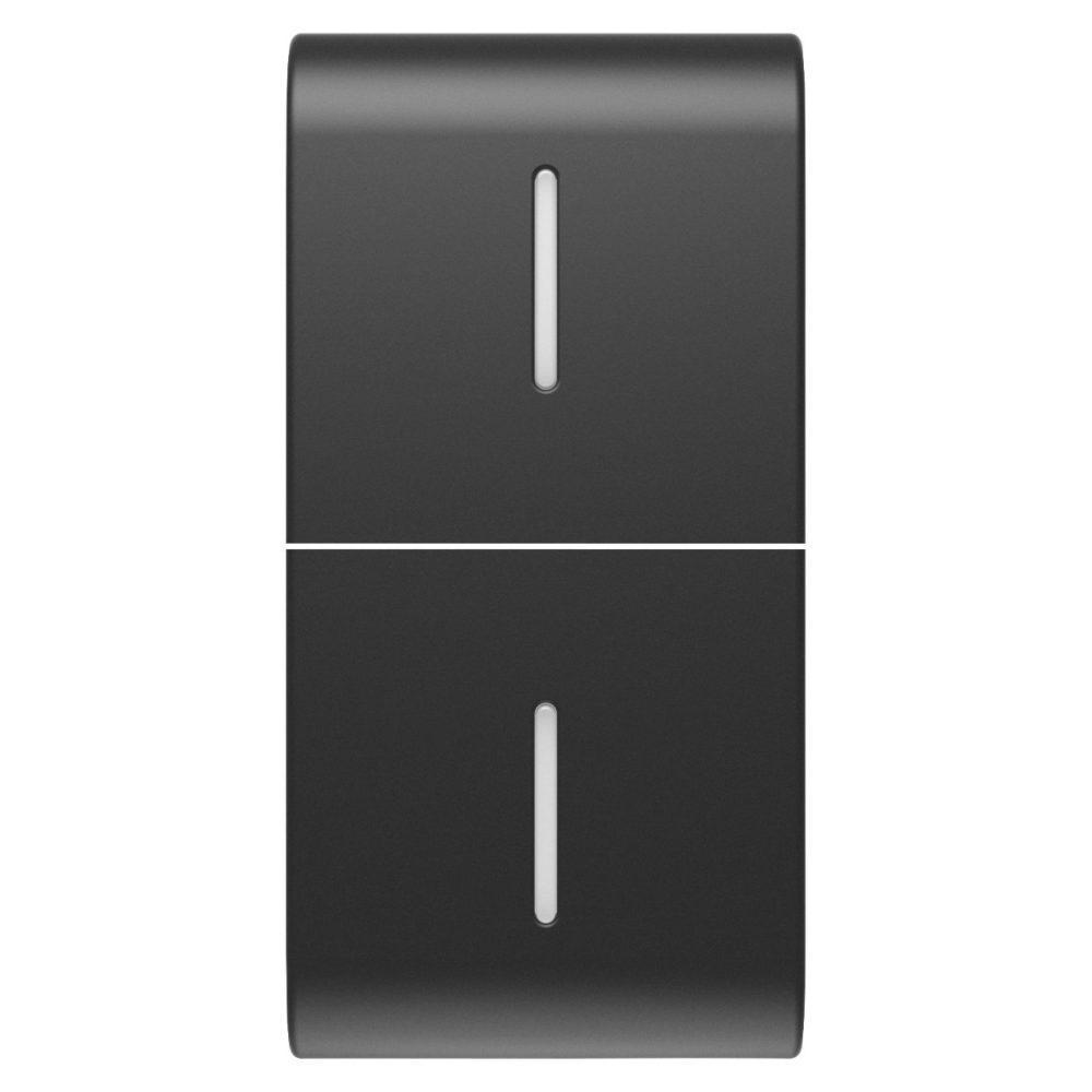 Tasto intercambiabile Gewiss per comandi assiali - con 2 diffusori 1 modulo nero satinato Chorusmart 01