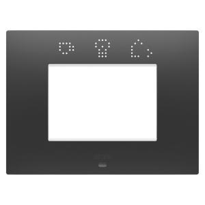 Placca ego smart  gw16003sdb - 3 posti nero satinato churosmart