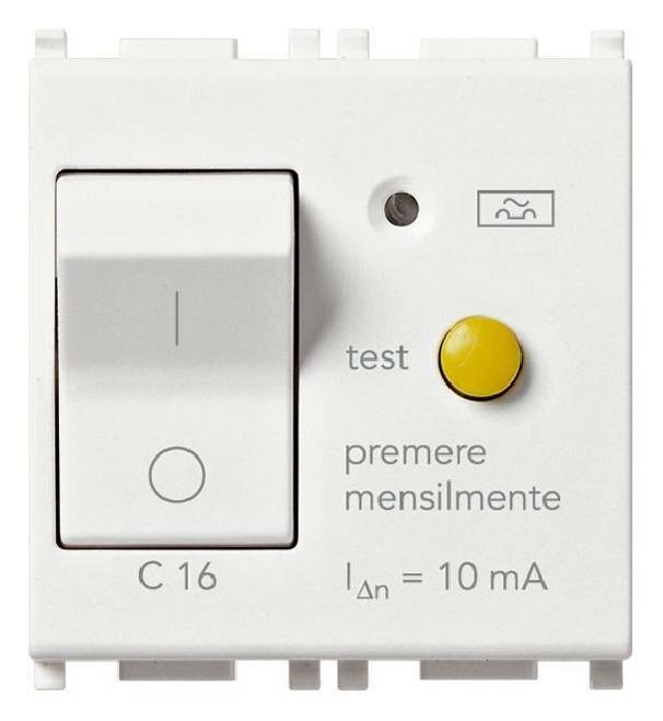 vimar vimar plana interruttore automatico magnetotermico differenziale 1 polo + neutor c16 10ma bianco 14411.16 - foto 1