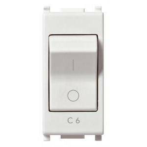 Plana interruttore automatico magnetotermico 1 polo + neutro c6 colore bianco 14405.06