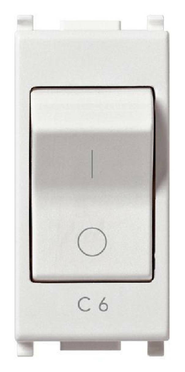 vimar vimar plana interruttore automatico magnetotermico 1 polo + neutro c6 colore bianco 14405.06 - foto 1