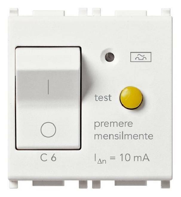 vimar vimar plana interruttore automatico magnetotermico 1 polo + neutro c6 10ma colore bianco 14411.06 - foto 1