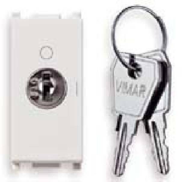 vimar vimar plana interruttore 2 poli 16ax + chiave unificata off colore bianco 14083.s.cu - foto 1