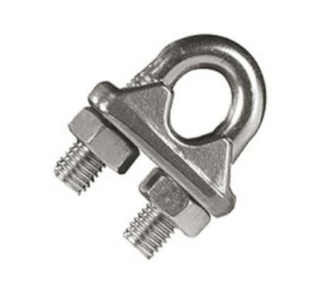 morsetto a cavallotto in acciaio inox per fune 6 mm