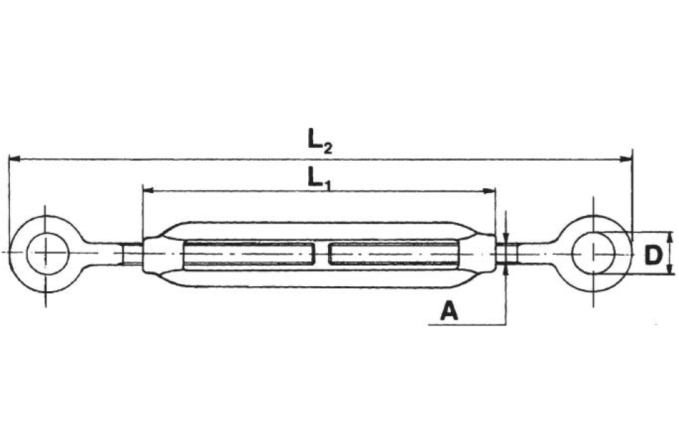 Tenditori a due occhi Carfer da 6mm acciaio inox - D020174806 02