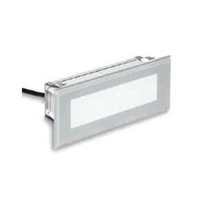 Incasso segnapasso led da esterno parete con diffusore in vetro 8 w luce calda 241/g/3k