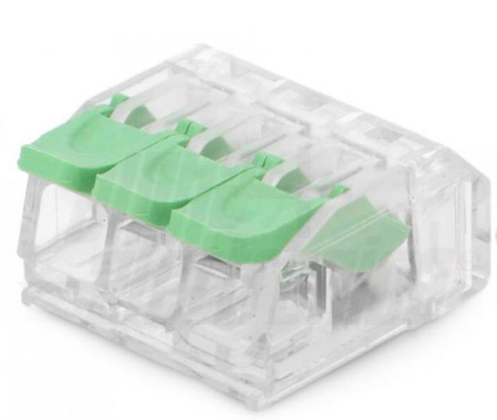 Connettore rapido serrafilo Alpha Elettronica 1 polo 3 morsetti cavo 4mmq -542-63-01 01