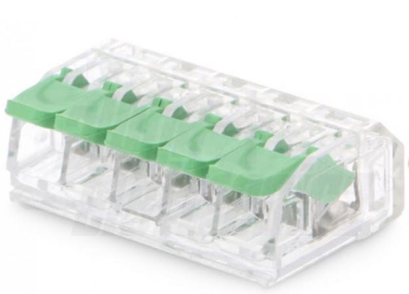 Connettore rapido serrafilo Alpha Elettronica 1 polo 5 morsetti cavo 4 mmq -542-65-01 01