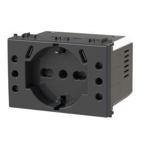 Presa multistandard 4box usb p503 compatibile bticino livinglight nero - 4busbp503.l