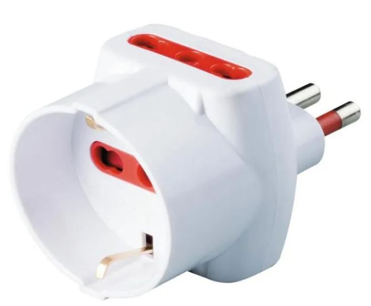 Adattatore triplo Rosi Materiale Elettrico standard IT30 -P11-S11 bianco -RS7704B 01