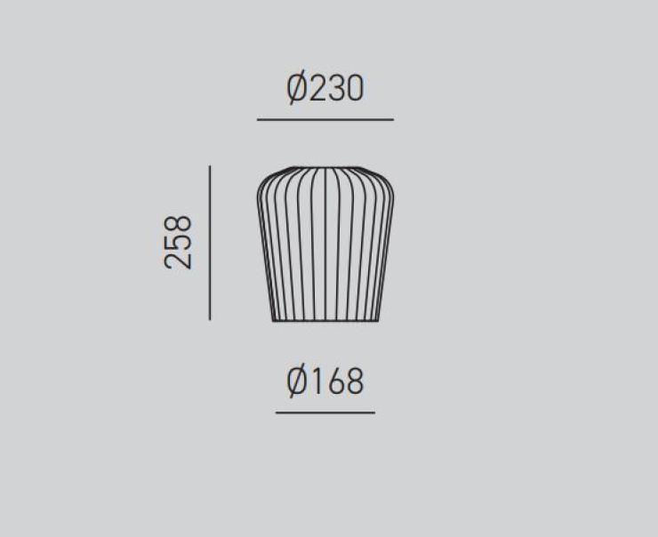 Vetro G.E.A.LUCE con decorazione a coste bianco opale diametro 23cm -NUMA V/P W 02
