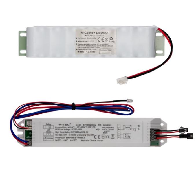 Kit emergenza V-tac per plafoniera stagna 54w batteria 2200mAh - 8343 03