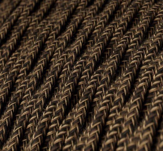 Cavo tessile al metro Creative-Cables in lino marrone melange TN04 2x0,75mm - XZ2TN04 02