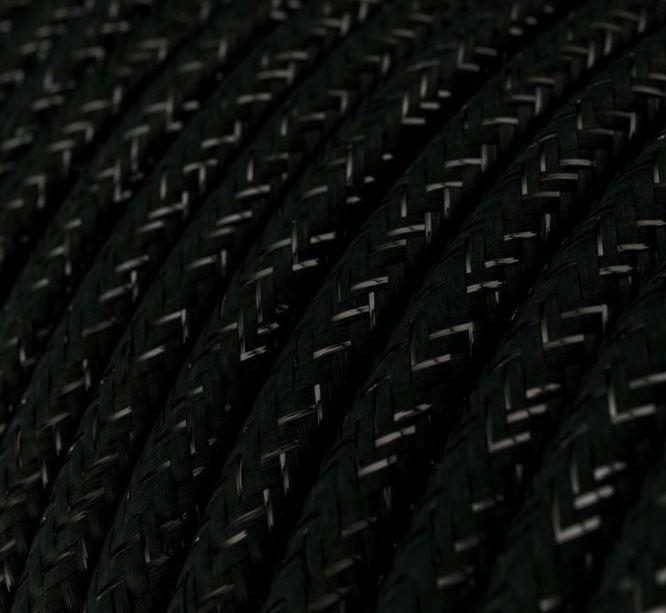 Cavo tessile al metro Creative-Cables effetto sera nero carbone lucido e glitterato RL04 2x0,75mm - XZ3RL04 02