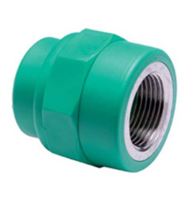 riduzione filettata femmina ppr verde 20 mm x 1 2 pn25 riduzione filettata femmina in ppr verde 20 mm x 1 2 pn25 con inserto metallico