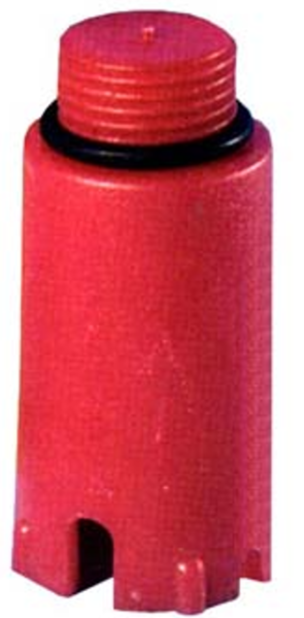 tappo prova impianto rosso con guarnizione o ring