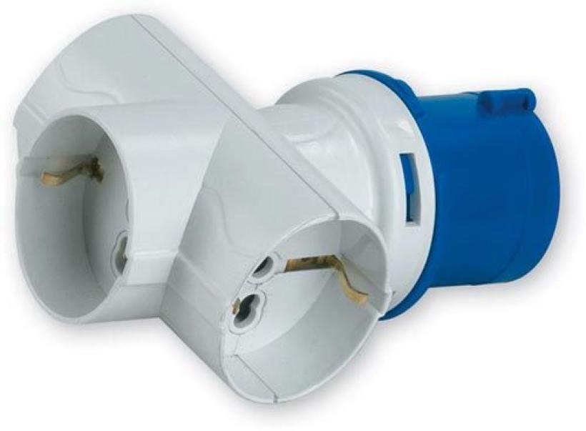 rosi rosi materiale elettrico adattatore spina cee 3 prese schuko colore bianco 1879 - foto 1