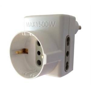 Adattatore salvaspazio schuko + 2 prese 10/16a 70066