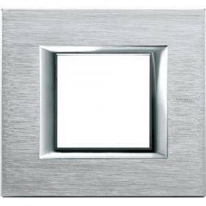 Axolute placca 2 moduli colore cromo ha4802cr