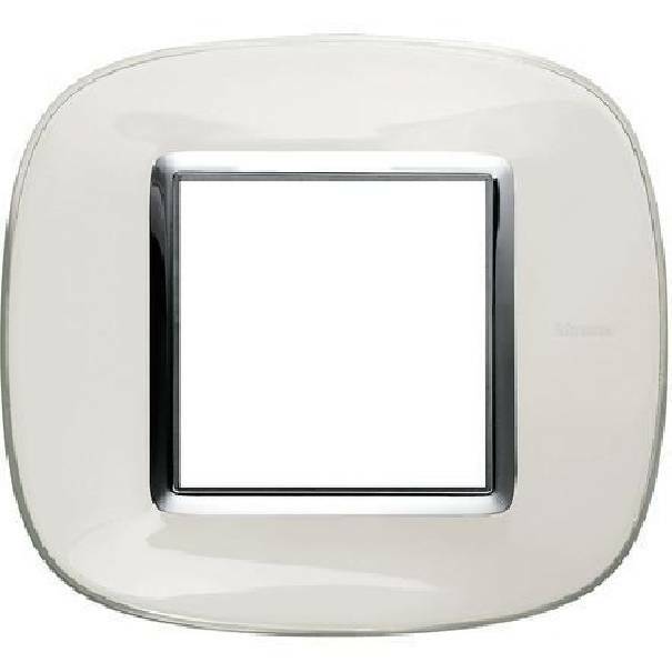 bticino bticino axolute placca ellittica 2 moduli colore bianco liquid hb4802db - foto 1
