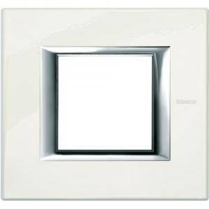 Axolute placca 2 moduli color bianco limoges ha4802bg