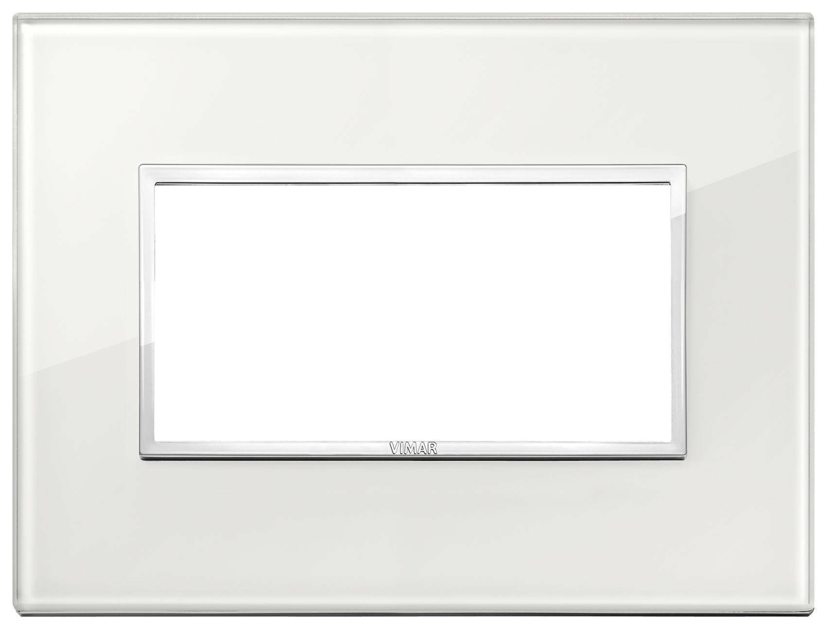 vimar vimar eikon evo placca 4 moduli cristallo colore bianco diamante 21654.70 - foto 1