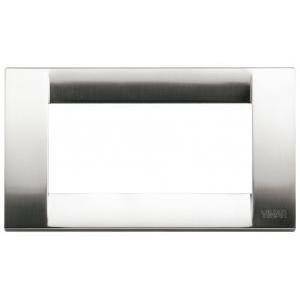 Idea placca 4 moduli colore nichel spazzolato 16734.34