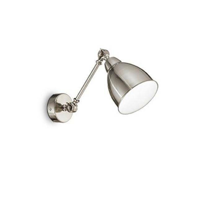 ideal lux ideal lux applique newton ap1 colore nickel 60w attacco e27 016399 - foto 1