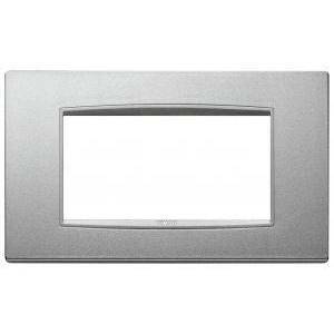 Eikon next placca classic 4 moduli colore argento matt 20654.n13