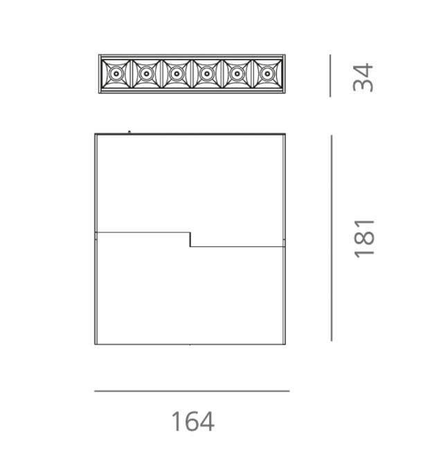 Faretto led Logica puntiforme orientabile Klik Klak 16W 3000K 24V sistema magnetico nero - 41127 02