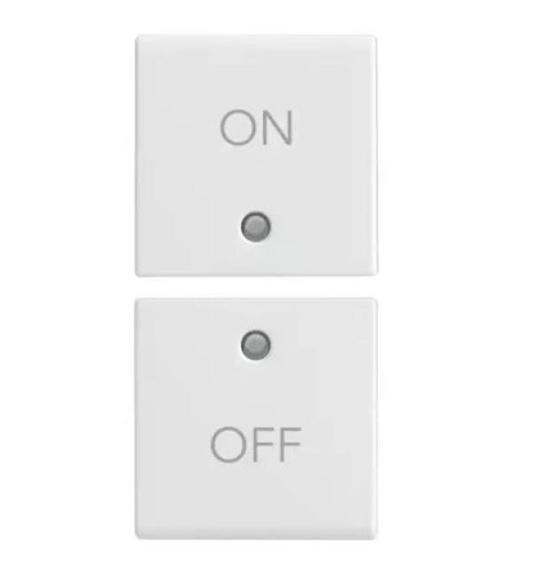 Due mezzi tasti Vimar Plana 1 modulo simbolo ON/OFF bianco - 14751.1 01