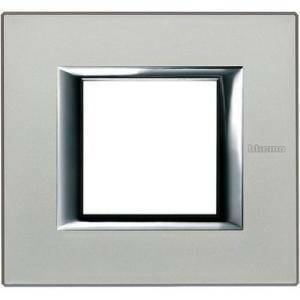 Axolute placca 2 posti color argento ha4802san