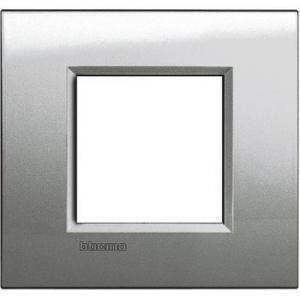 Livinglight placca 2 posti color argento lunare lna4802gl