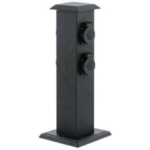 Colonnina per esterno park 4 con prese colore nero altezza 40 cm 93426