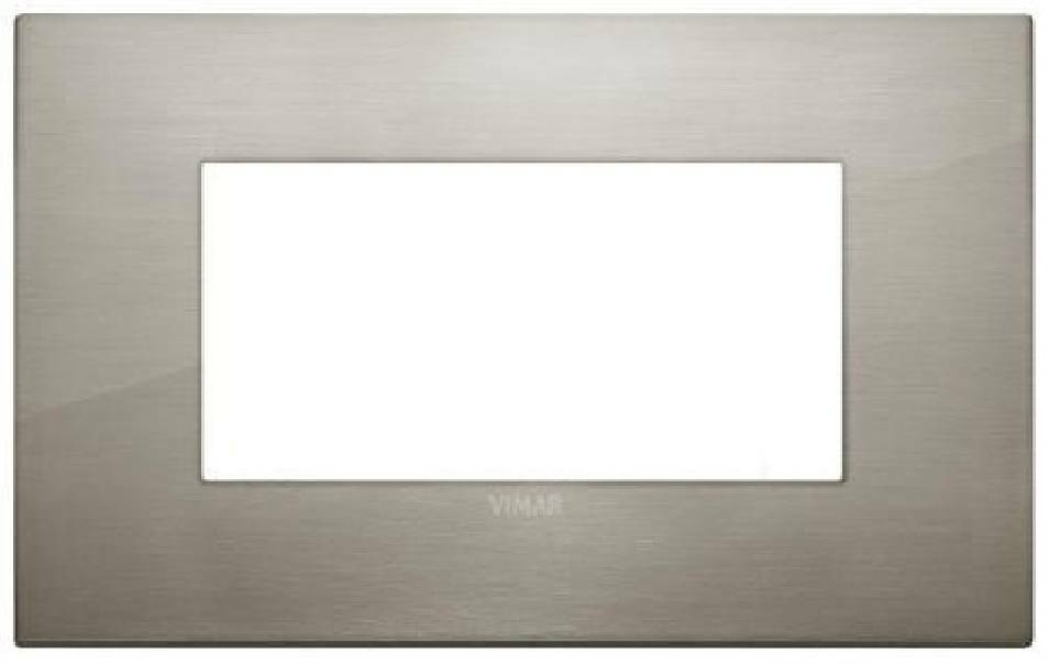 vimar vimar arke' placca classic 4 moduli color acciaio spazzolato 19654.08 - foto 1